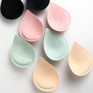 现货锦纶八孔乳胶棉胸垫加厚瑜伽运动背心BRA水滴形胸垫不易变形