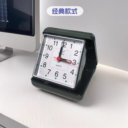 创意盒子钟大款经典款闹钟学生床头钟便捷旅行钟2658