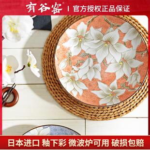 饭碗菜盘碟子家用饺子寿司意面平盘水果盘面碗日本进口 有谷窑日式
