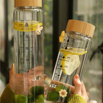 大容量水杯1000ml泡茶玻璃杯男士女便携高颜值耐热学生耐高温杯子