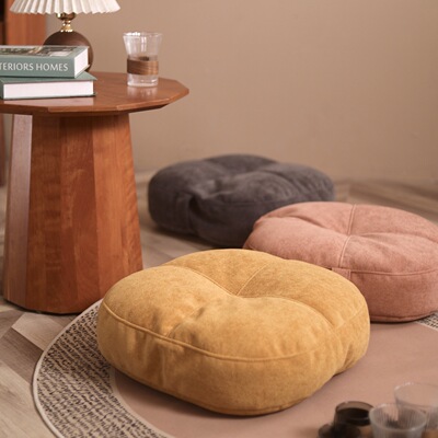 布艺蒲团坐垫地上打坐简约奶油风榻榻米垫子飘窗客厅卧室加厚矮凳