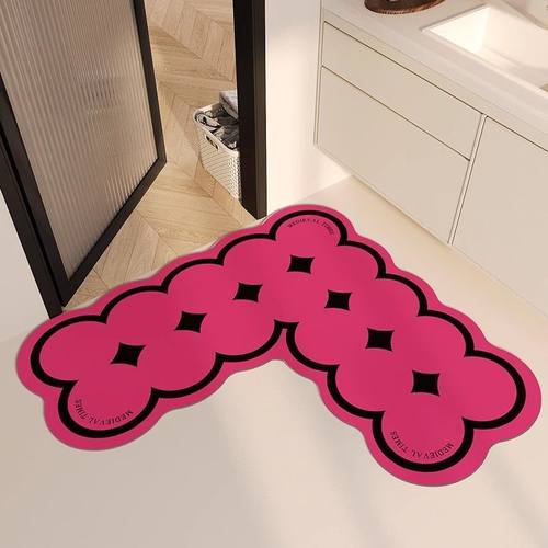 L型地垫浴室直角卫生间门口洗手台洗漱池吸水垫硅藻泥防滑可裁剪