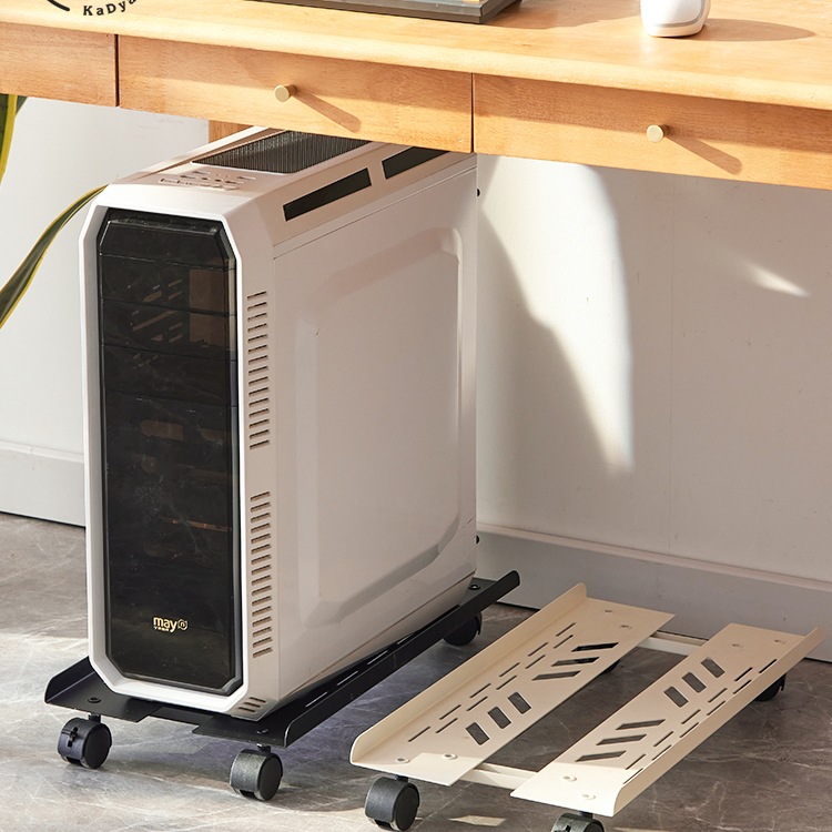 电脑主机托架可移动机箱底座带滑轮支架置物架家用台式办公室托盘