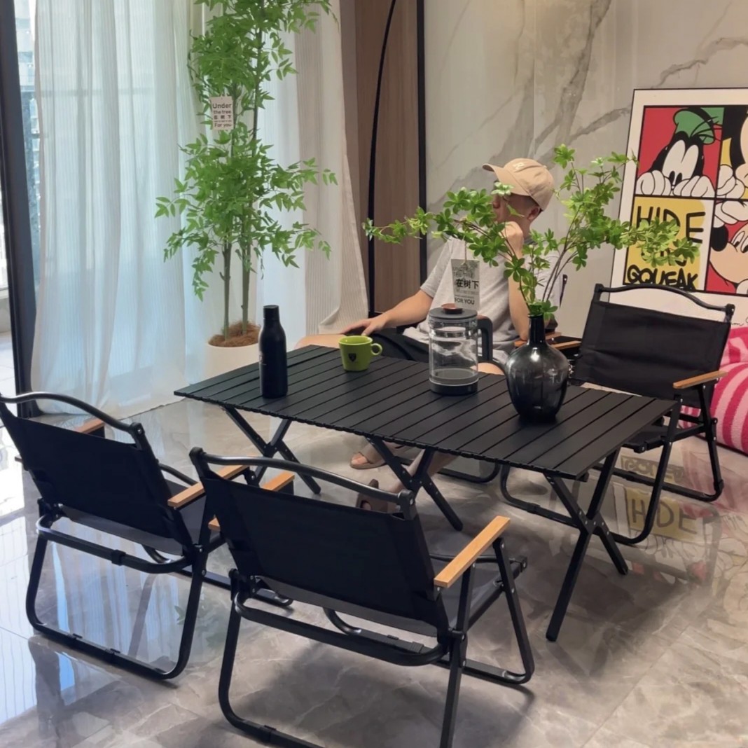 露营桌椅套装野餐户外折叠桌子椅子便携式蛋卷桌摆摊折叠桌椅