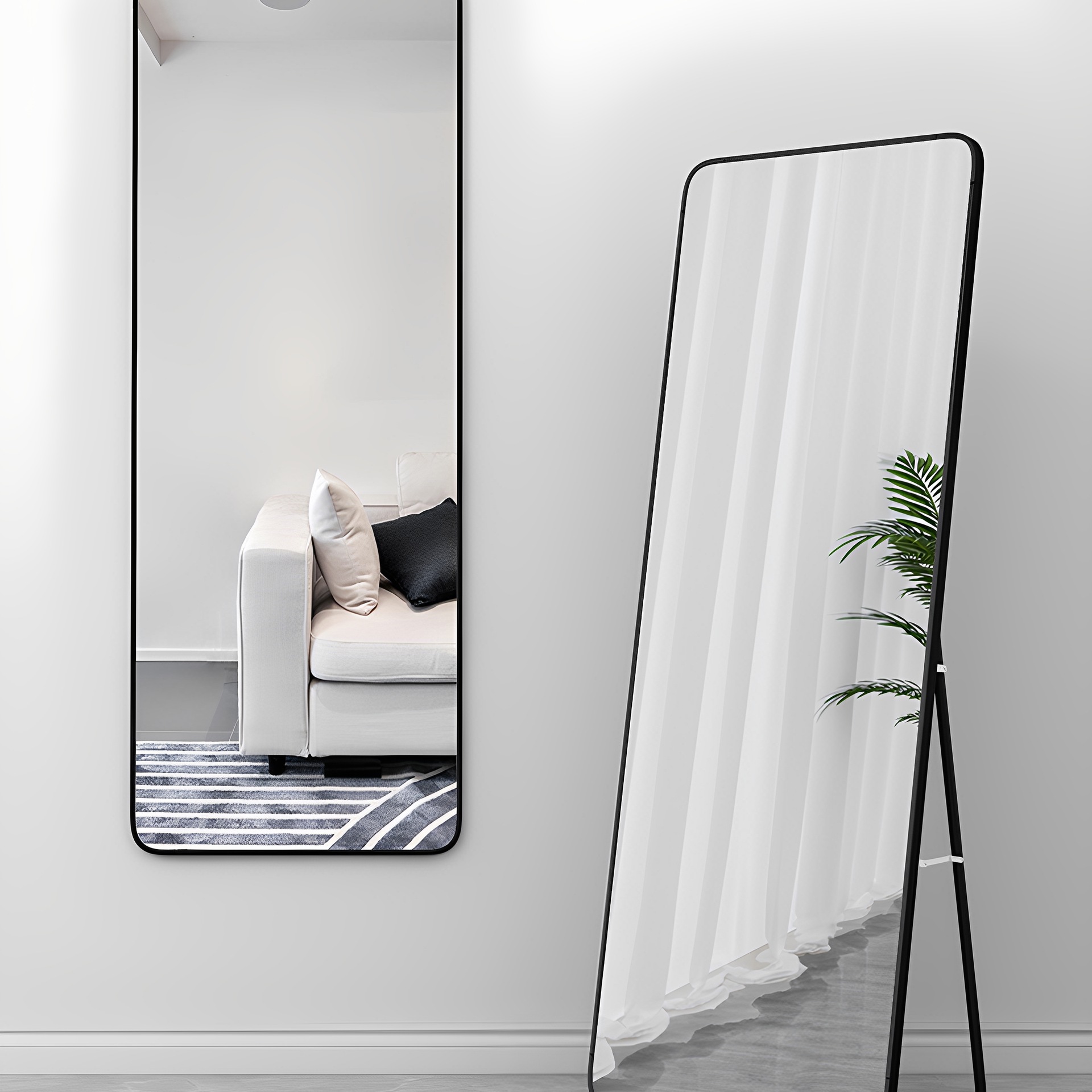 全身镜穿 衣落地镜家用宿舍贴墙镜子简约网红ins风壁挂立体试衣镜