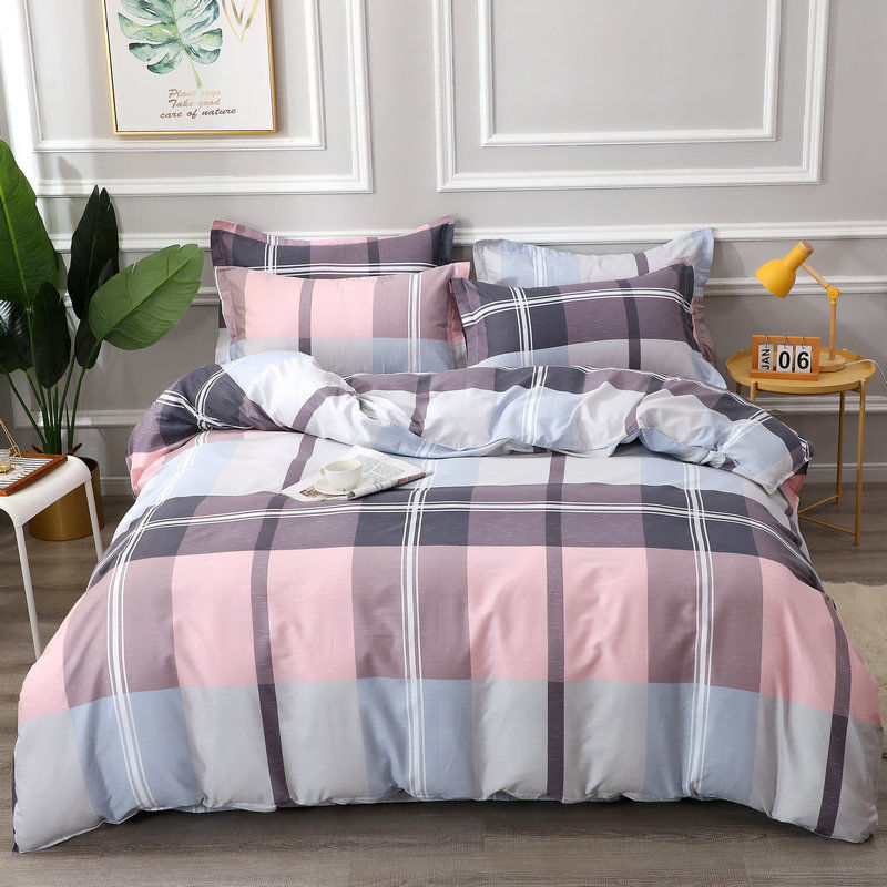 全棉四件套100%纯棉斜纹4件套床单被套双人1.2米三件套床上用品