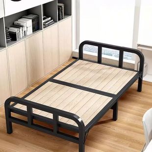 折叠床实木单人木板床1米5家用午休小床简易双人卧室宿舍硬板床架