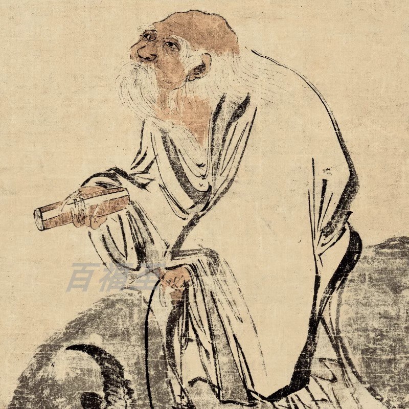 速发老子骑牛图道家人物画新中式玄关装饰画书房走廊挂画茶室壁画图片