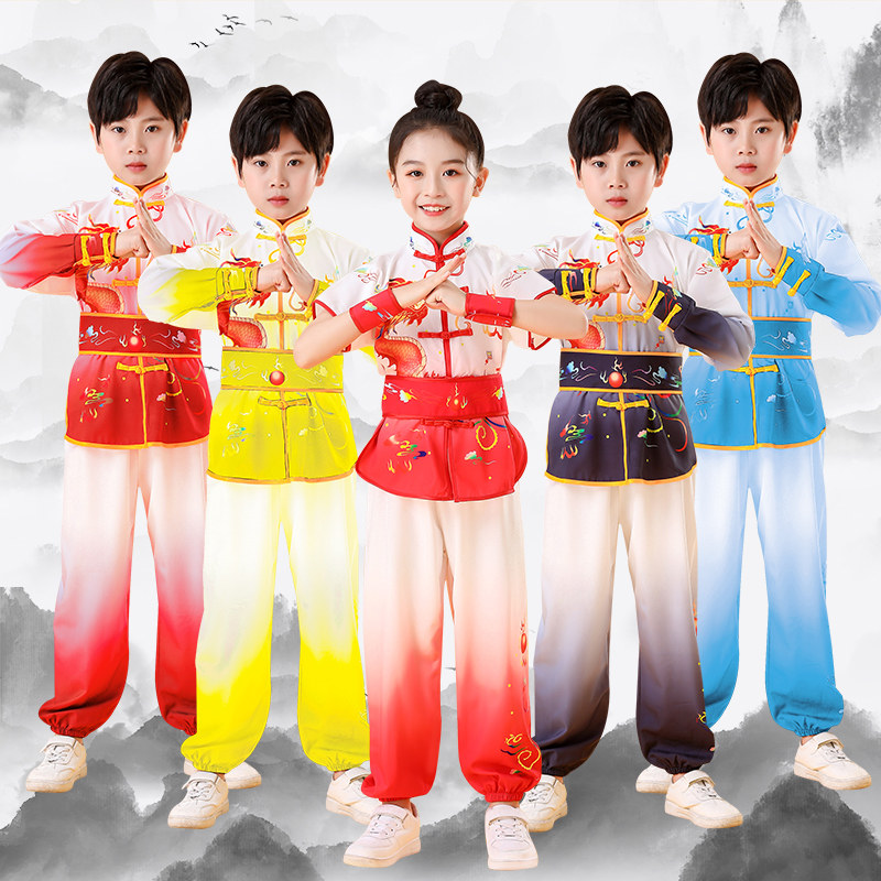 速发武术服装儿太中国风比赛表演出服少儿练功服功夫训练男童极衣