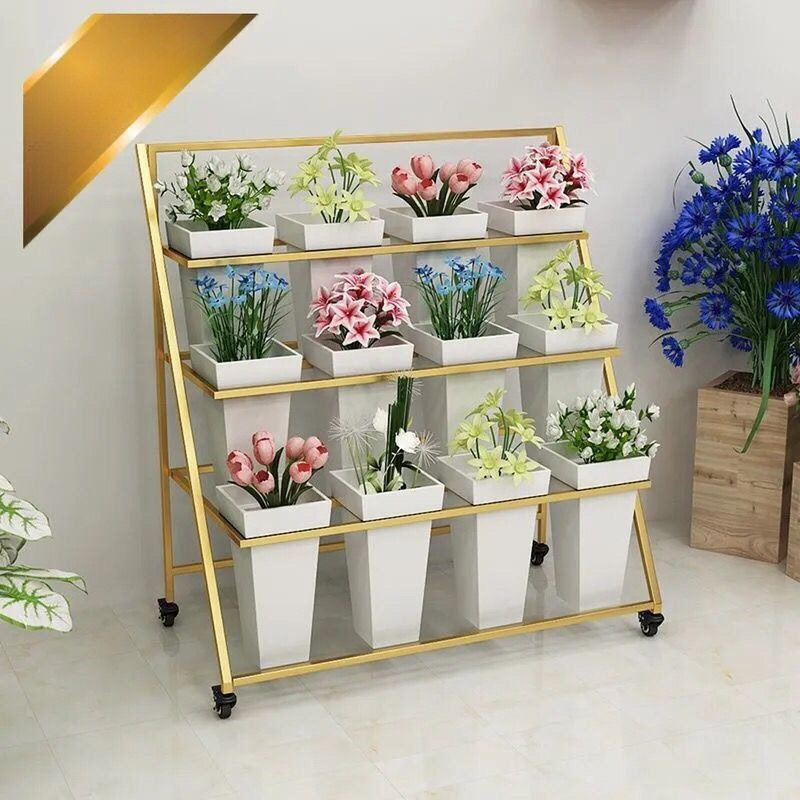 室外摆摊可折叠可移动阶梯多层花店花架高档架子花店花桶展示架