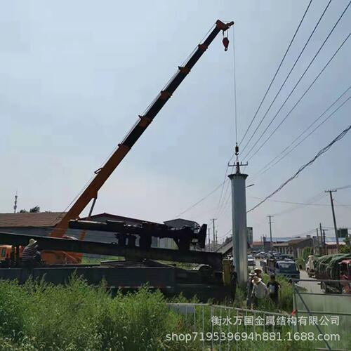 多棱形钢杆 110KV跨河架线电力钢杆 耐张电力钢管杆塔 结构稳定