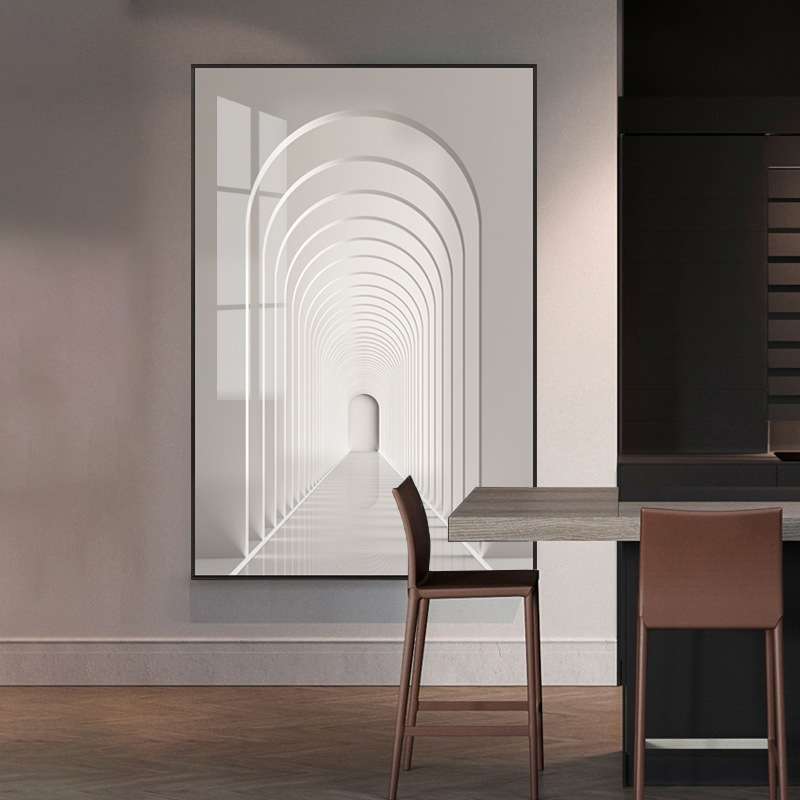 时光隧道 现代简约装饰画建筑空间玄关挂画客厅走廊过道楼梯竖版图片