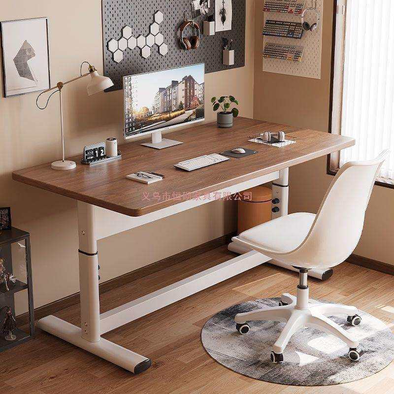 升降桌手摇升降桌简易电竞电脑桌学习桌书桌家用台式写字桌电脑桌