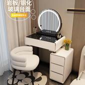 小户型梳妆台卧室60cm现代简约2025新款 奶油风主卧斗柜一体化妆桌