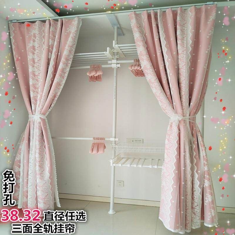 IL顶天立地衣架38大口径高承重落地立式简易衣柜家用卧室三面全轨