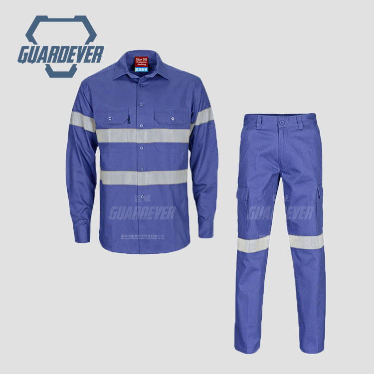纯棉防火服耐磨加厚反光春秋工作服阻燃工作衬衣套装安全防护服