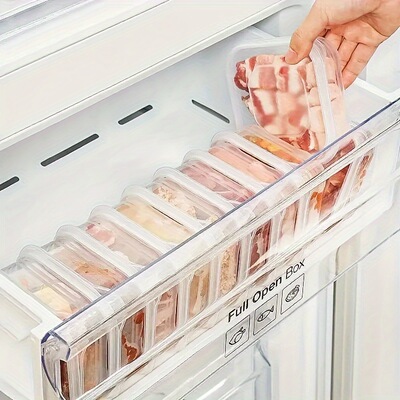 海外仓TEMU跨境5pcs Stackable Sealed Refrigerator Meat