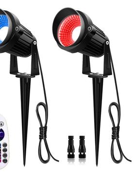 一拖二市电防水户外地插灯花园别墅庭院公园景观照明LED草坪灯