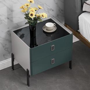 XK907柜设计师TJWXKX907轻奢意式 床头柜钢化玻璃卧室小型储物柜现