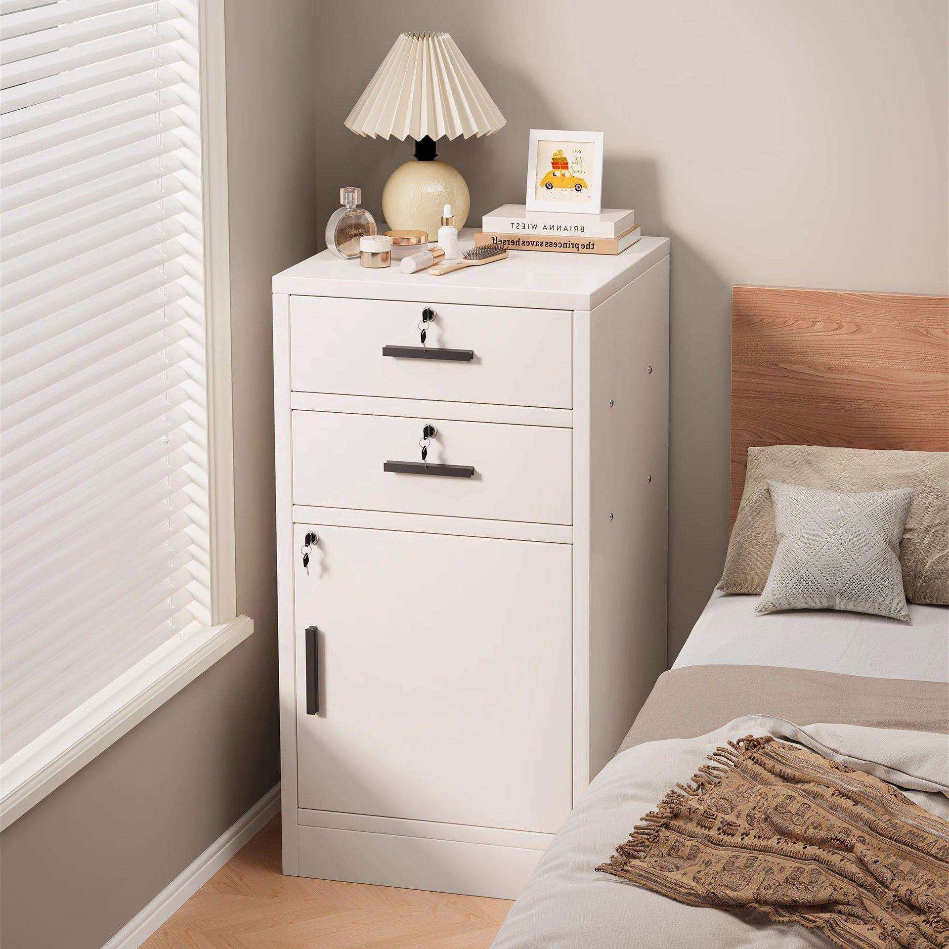 文件柜办公室桌下收纳柜矮柜带锁抽屉柜储物柜移动边柜落地小柜子