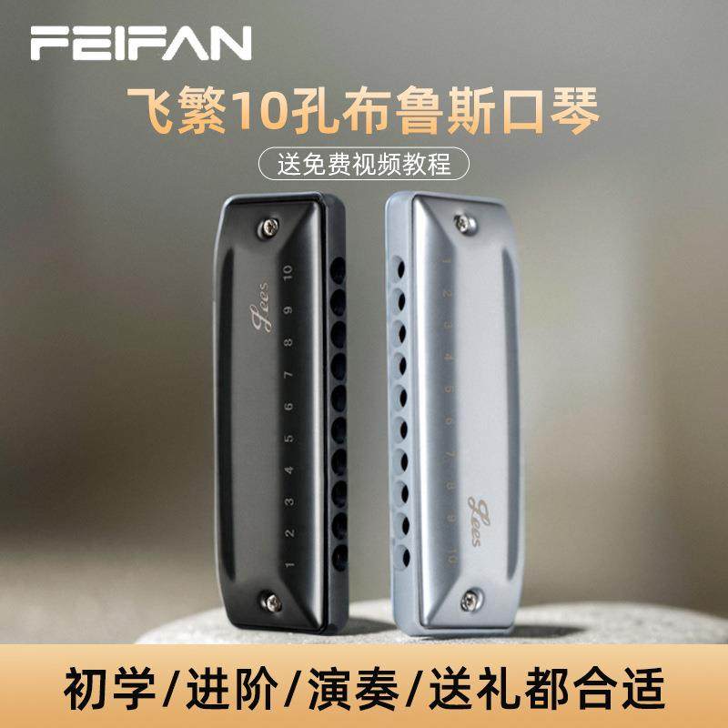 FEIFAN飞繁10孔PADDY调专业演奏级布鲁斯口琴U20入门练习口琴