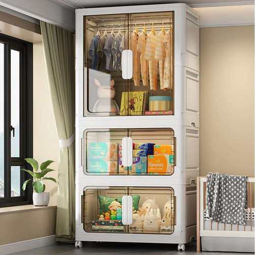 超大80cm免安装折叠宝宝衣服收纳柜婴儿童衣橱塑料现代简约轻奢
