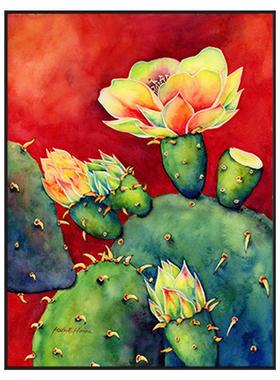 美式仙人掌沙漠之花装饰画现代印象派艺术卧室大尺寸红色大幅挂画