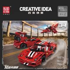宇星模王10076拉法488三变跑百变创意模型跑车益智拼插儿童玩具车