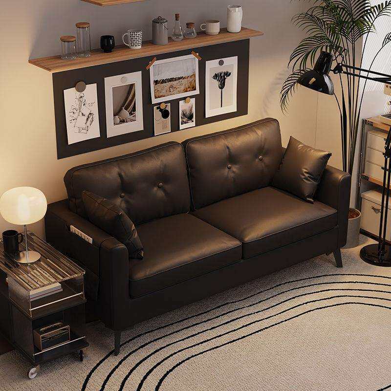 皮艺沙发沙发客厅小户型简约现代办公室商务接待服装店公寓意式