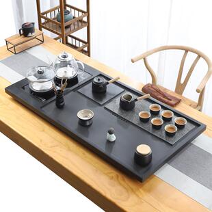 天然整块金石头茶干湿款(盘全自一茶具套装乌家动用功体夫电热炉