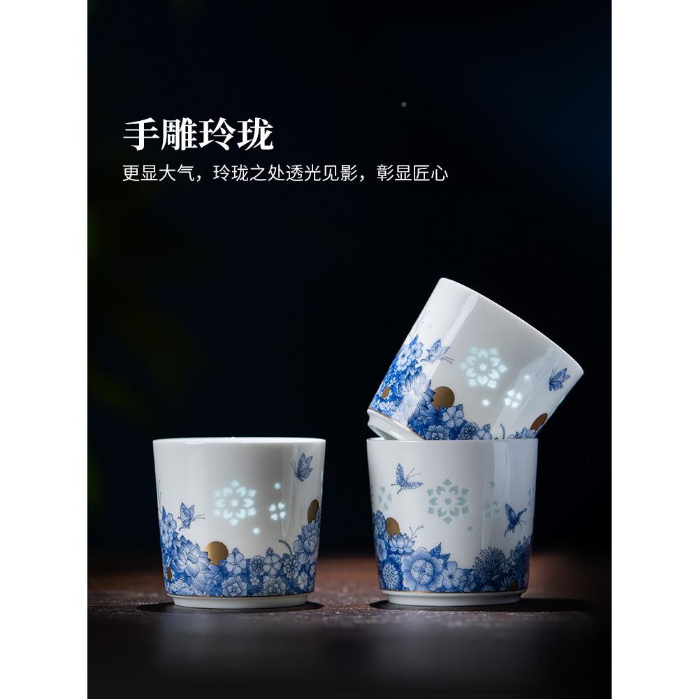 景德装镇陶瓷茶壶茶具套装玲珑VNR瓷式梁提壶中精致茶壶套送人礼