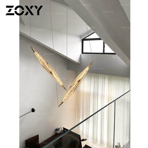 zoy 代约轻奢复式挑空客RGDH005厅吊灯设计师款现高级感简中空x楼