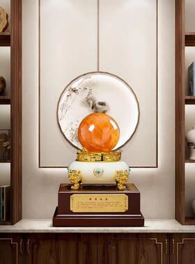 聚盆摆件招财聚16812天然财原石办公室宝客厅高玄关装饰档乔迁开