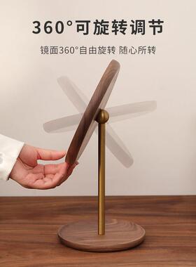 黑胡木桃木妆镜化妆台镜化子台化式桌面家用覆古环保SFHZJ-00大镜