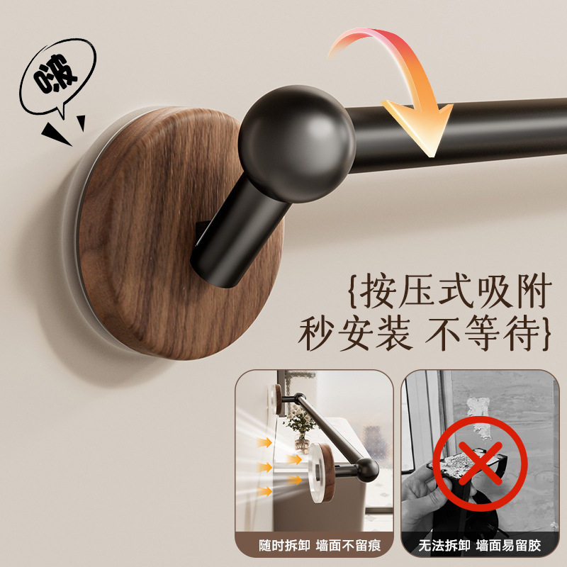 浴室免打孔吸盘拖鞋架家用浴巾毛巾架踩屎鞋收纳人字拖置物架