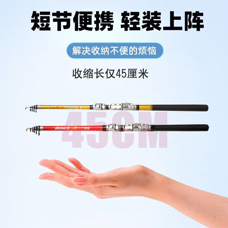 软尾小矶竿超短矶竿碳素短节筏竿手海两用矶钓竿抛竿海竿套装