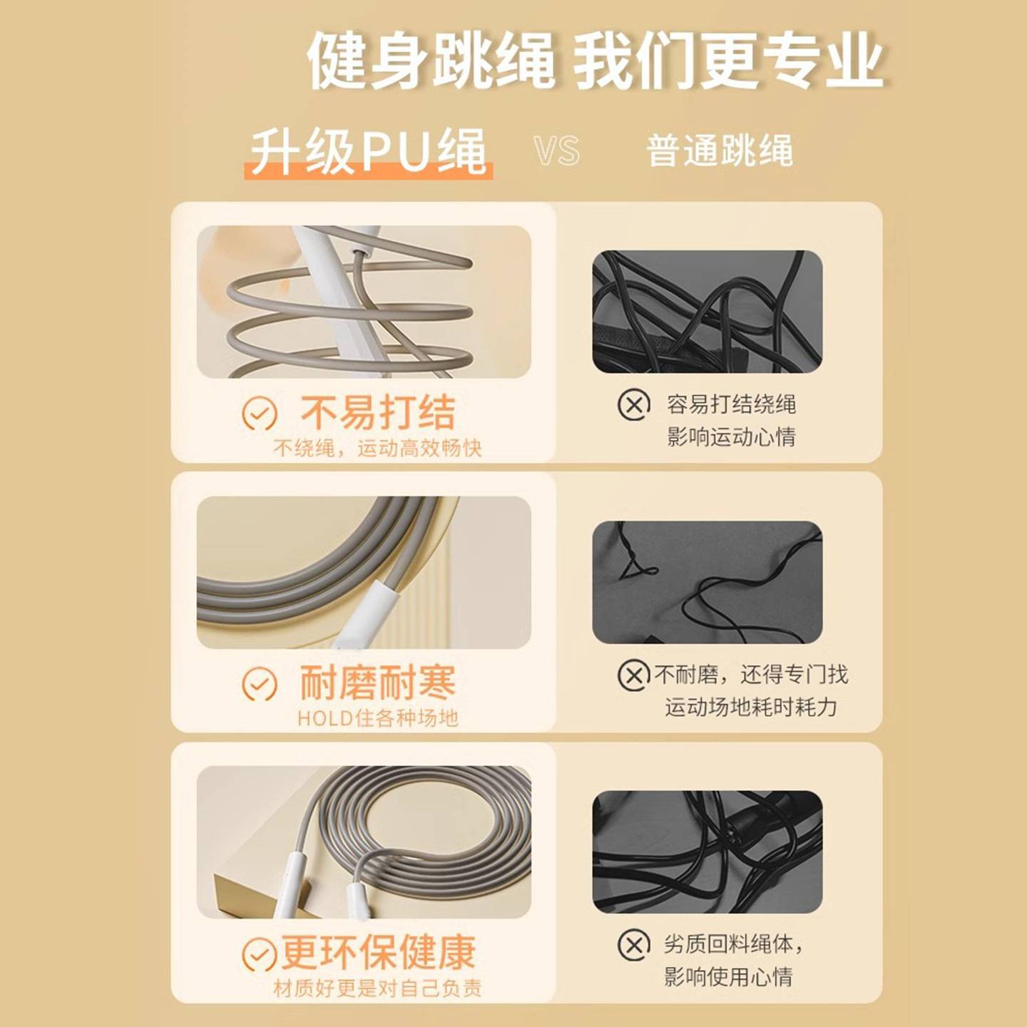 竞速跳绳耐磨健身运动专业不打结成人儿童学生中考环保