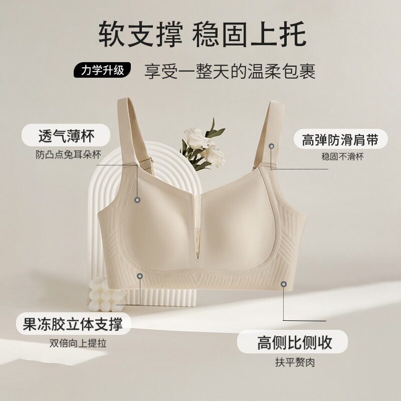 内衣女大胸显小收副乳防下垂全罩杯调整型无痕大码美背文胸罩美胸