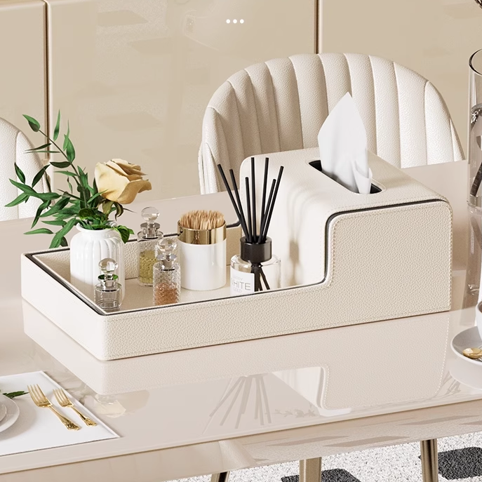 纸巾盒客厅茶几遥控器一体收纳盒