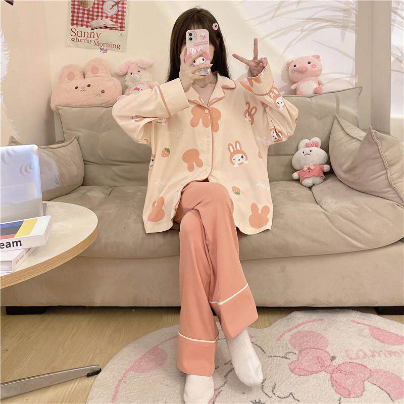 睡衣女春秋款长袖2025新款冬季套装卡通可爱高级感女士夏天家居服
