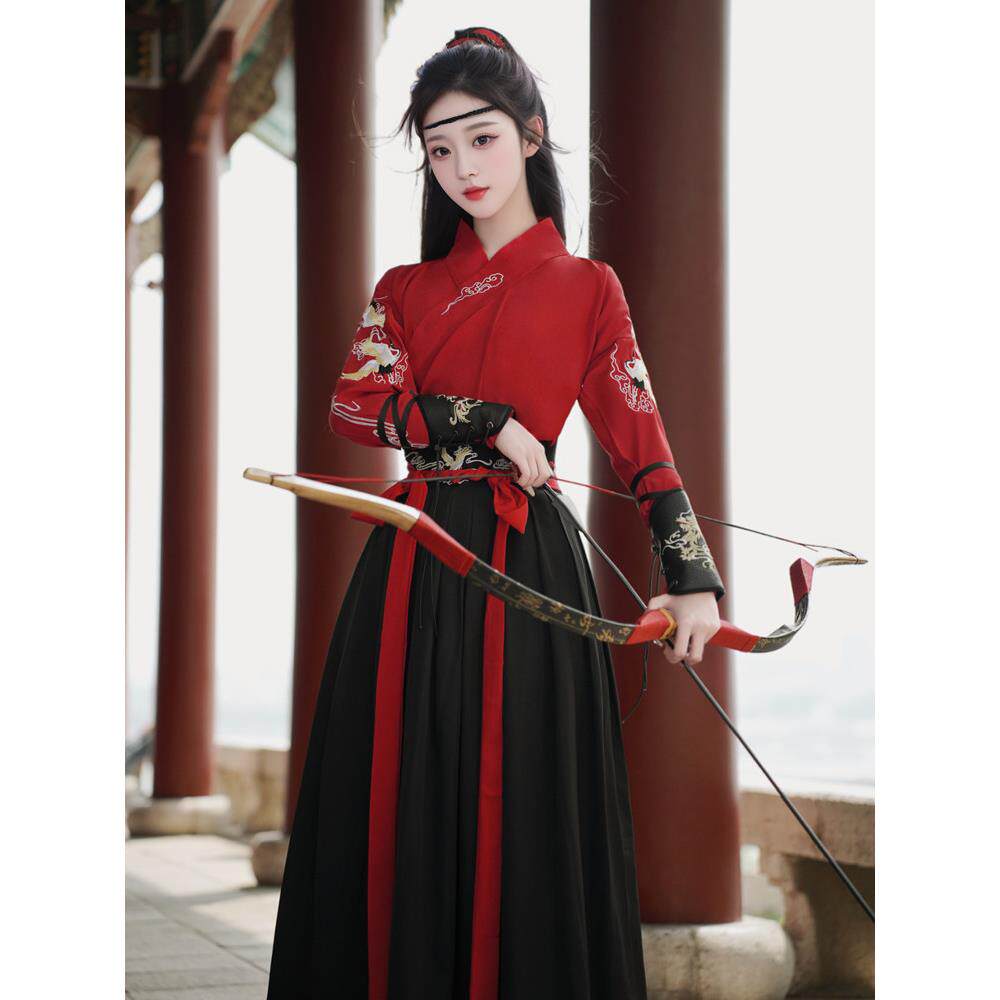 女侠风汉服演出服 传统文化汉服女款 花木兰古装武侠服