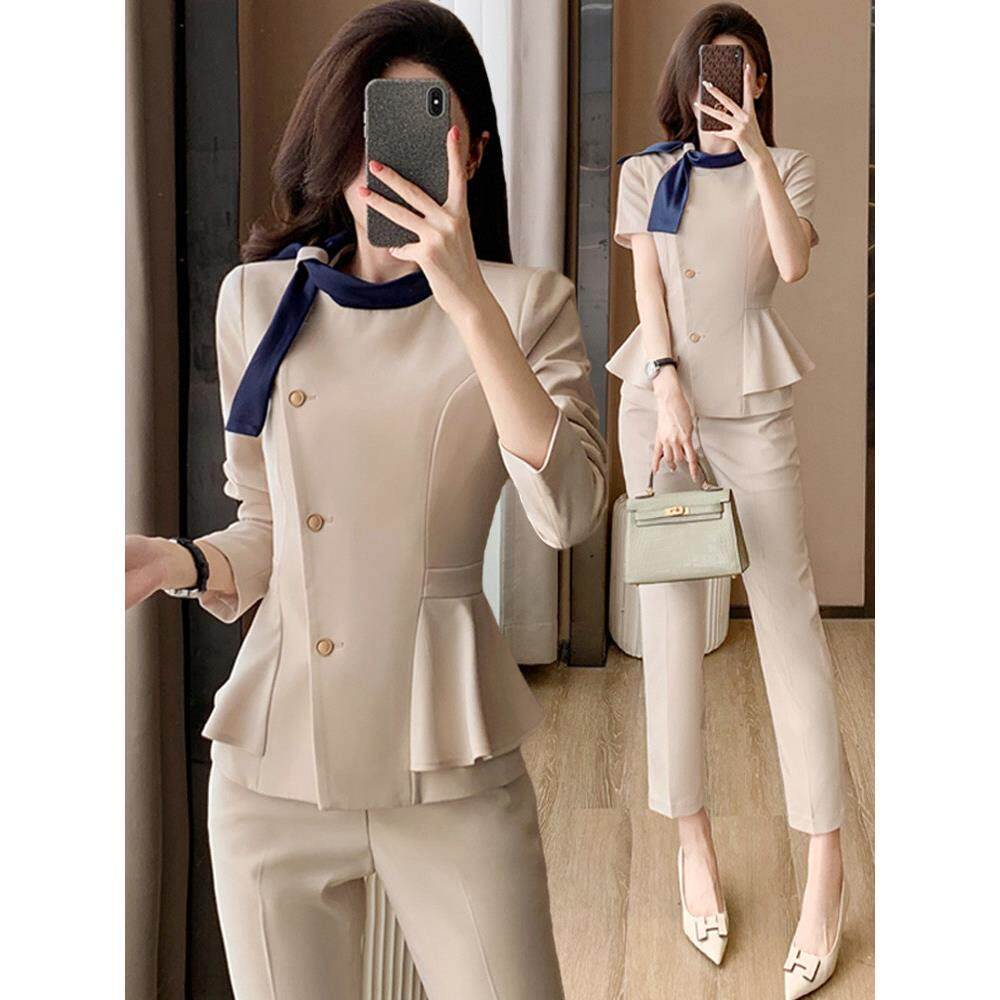 美容师工作服女性新时尚优雅职业装正装餐饮服务员酒店珠宝店工作