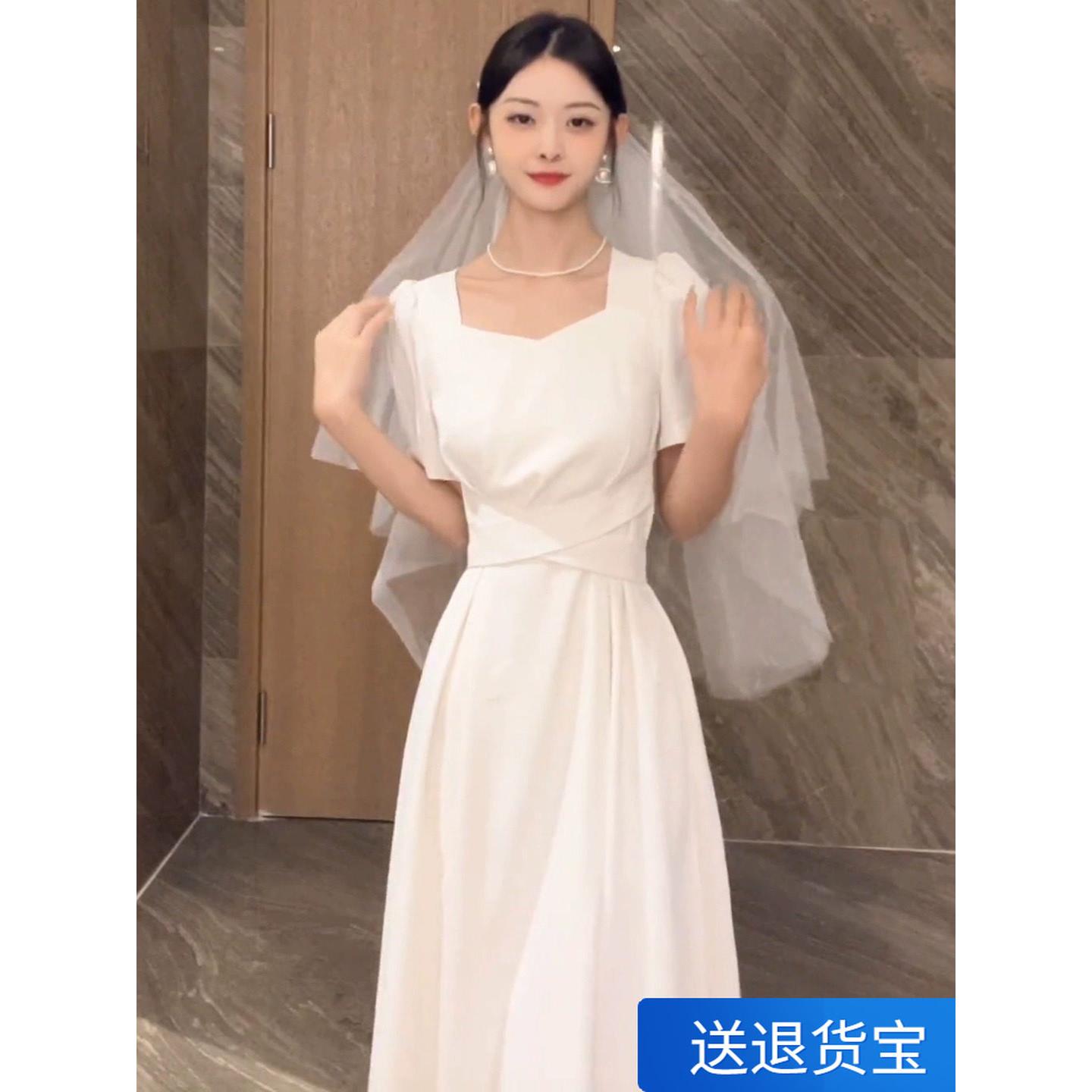 加码证书注册白色小礼服女性订婚礼服生日主人成年仪式优雅的可访