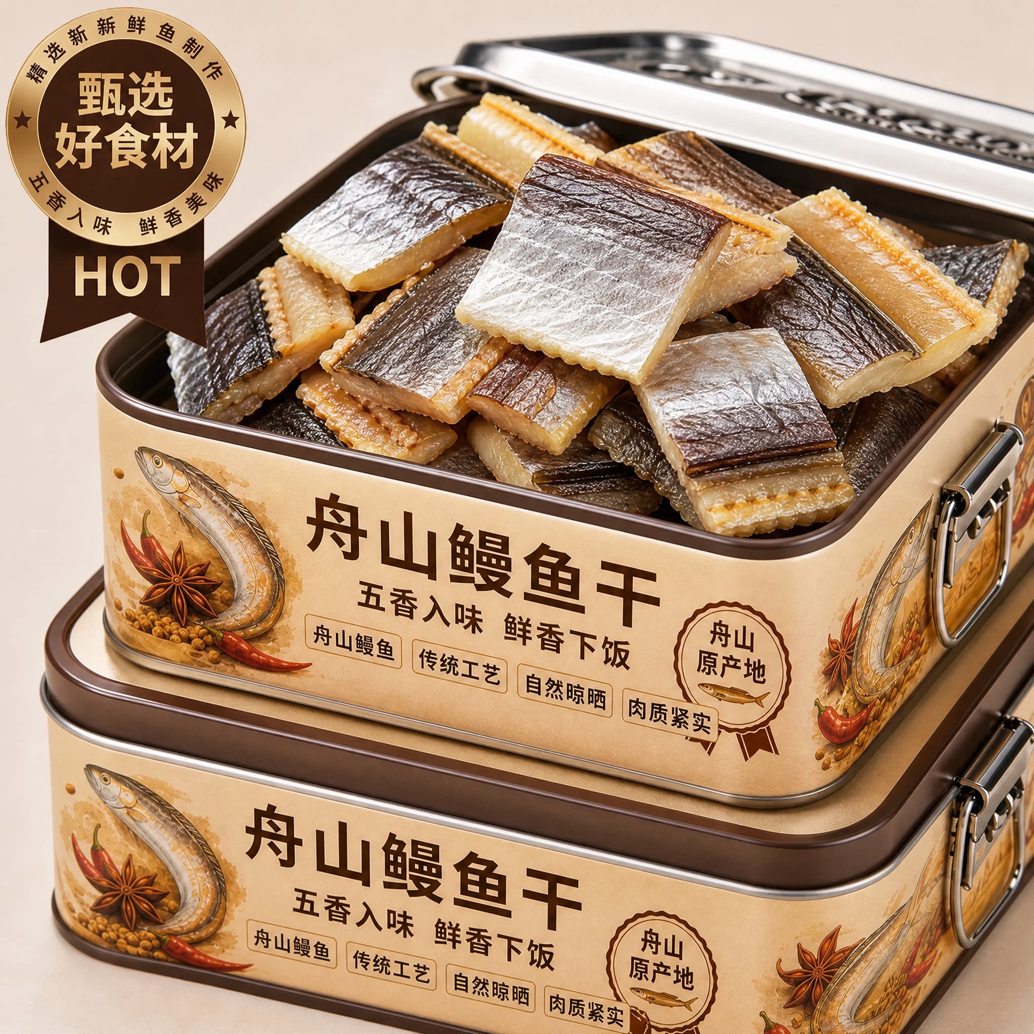 只取中段!舟山特产鳗鱼干淡晒切段整条风干大海鲜干货官方旗舰店