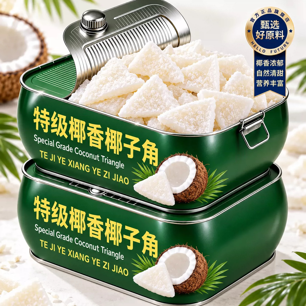 海南特产椰子角椰肉干官方旗舰店正宗少糖新鲜原味椰子片真原料