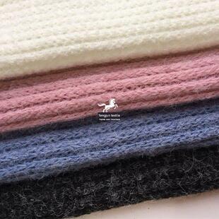 冬彷兔毛绒 磨毛须针织罗纹 服装羊毛衫围巾帽娃衣 保暖毛衣布料