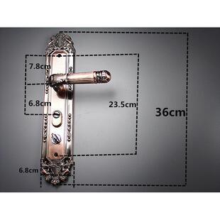 防盗门锁红青铜覆古门板拉手双门板加厚铝合金门把手