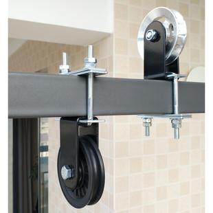 方管固定轴承滑轮静音吊自制DIY高位下拉划船背健身器材承重轮