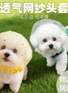 狗狗头套网纱防偷吃乱吃防咬防误