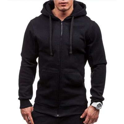 Solid color cardigan zipper hooded sweatshir开衫拉链连帽卫衣